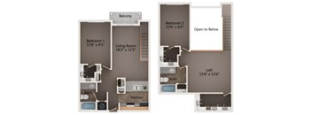 Cityscape two bedroom apartment floor plan layouts