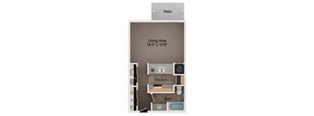 Compass studio apartment floor plan