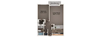 Horizon one bedroom apartment floor plan