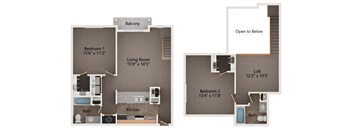 Purview two bedroom apartment floor plans