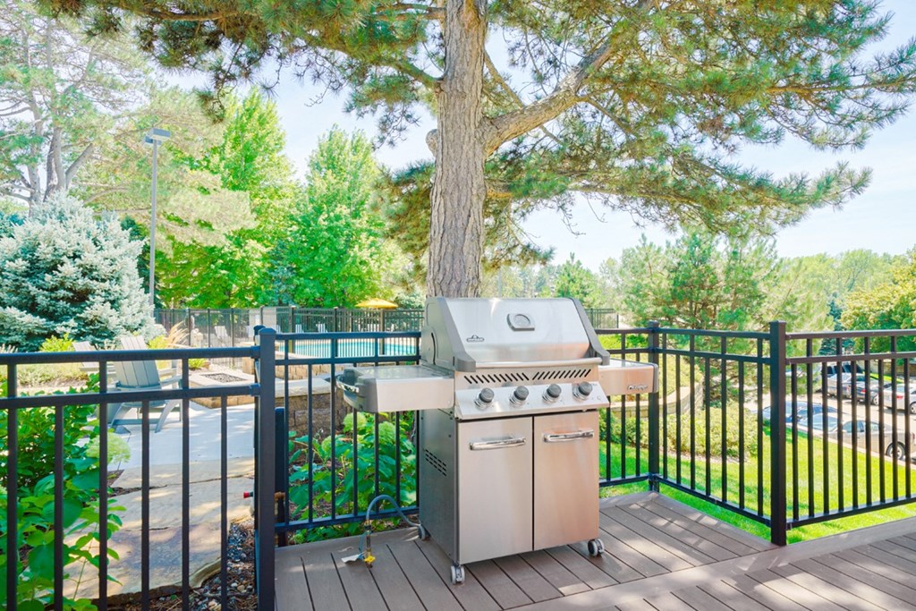 community bbq grill next to the community clubhouse