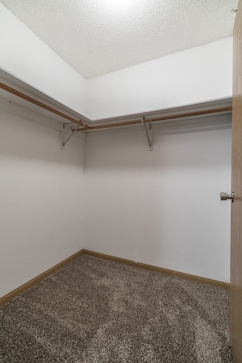 walk in closet with shelving