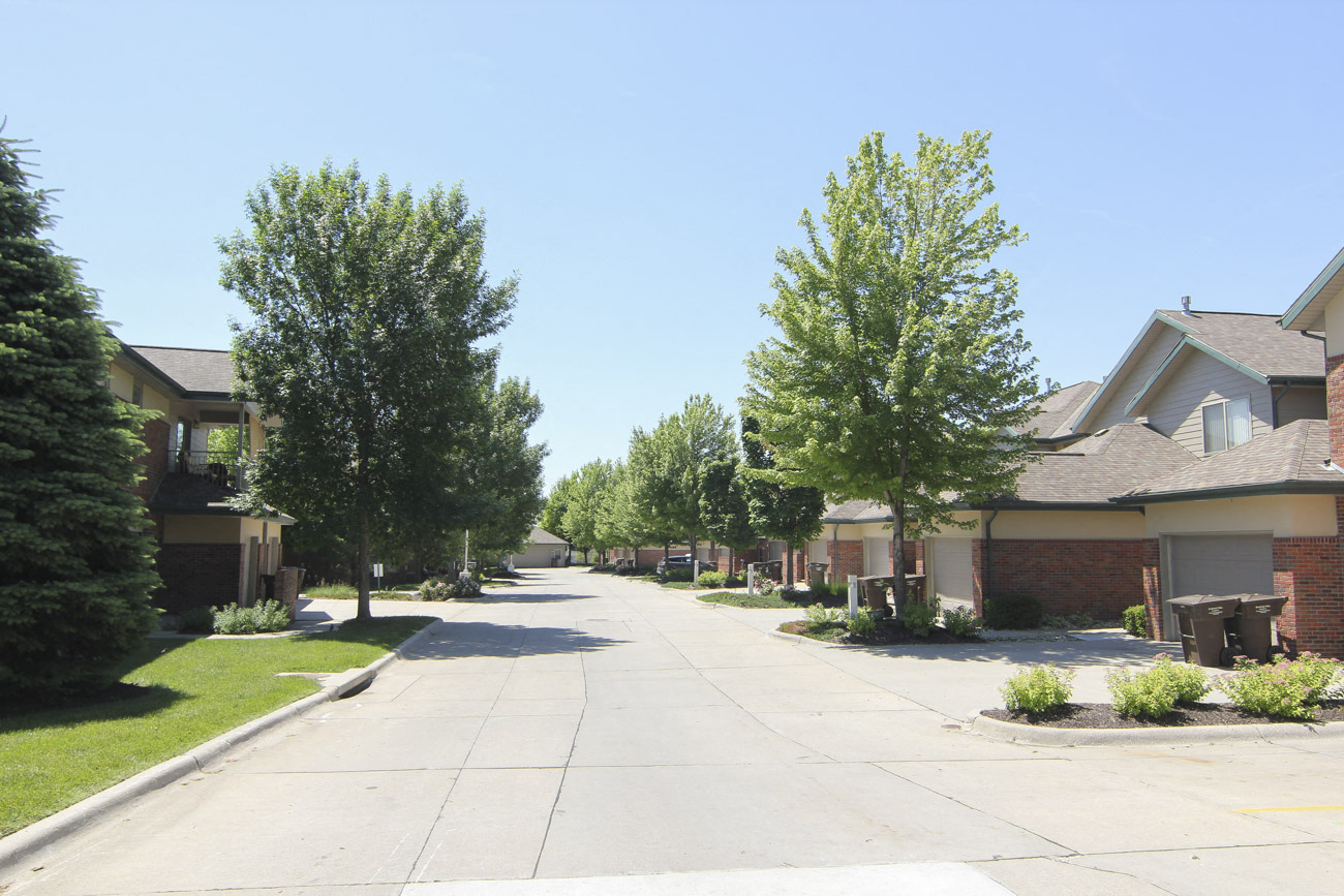 Exteriors-Wide neighborhood style streets at Southwind Villas in La Vista NE