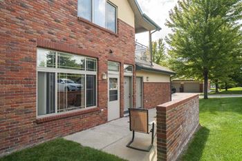 Private patio  at Southwind Villas in southwest Omaha in La Vista, NE, 68128