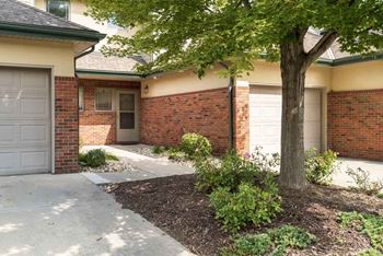 Attached garages and private entrances at Southwind Villas in southwest Omaha in La Vista, NE, 68128