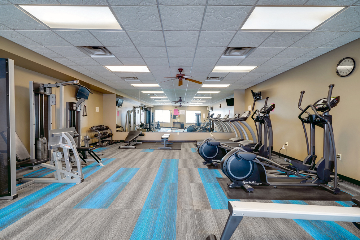 Plenty of room to achieve your fitness goals in the exercise center.