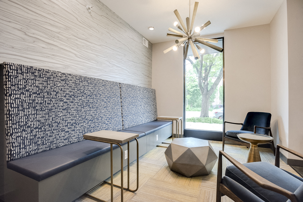 Social lounge at The Central apartments near downtown Minneapolis MN 55408