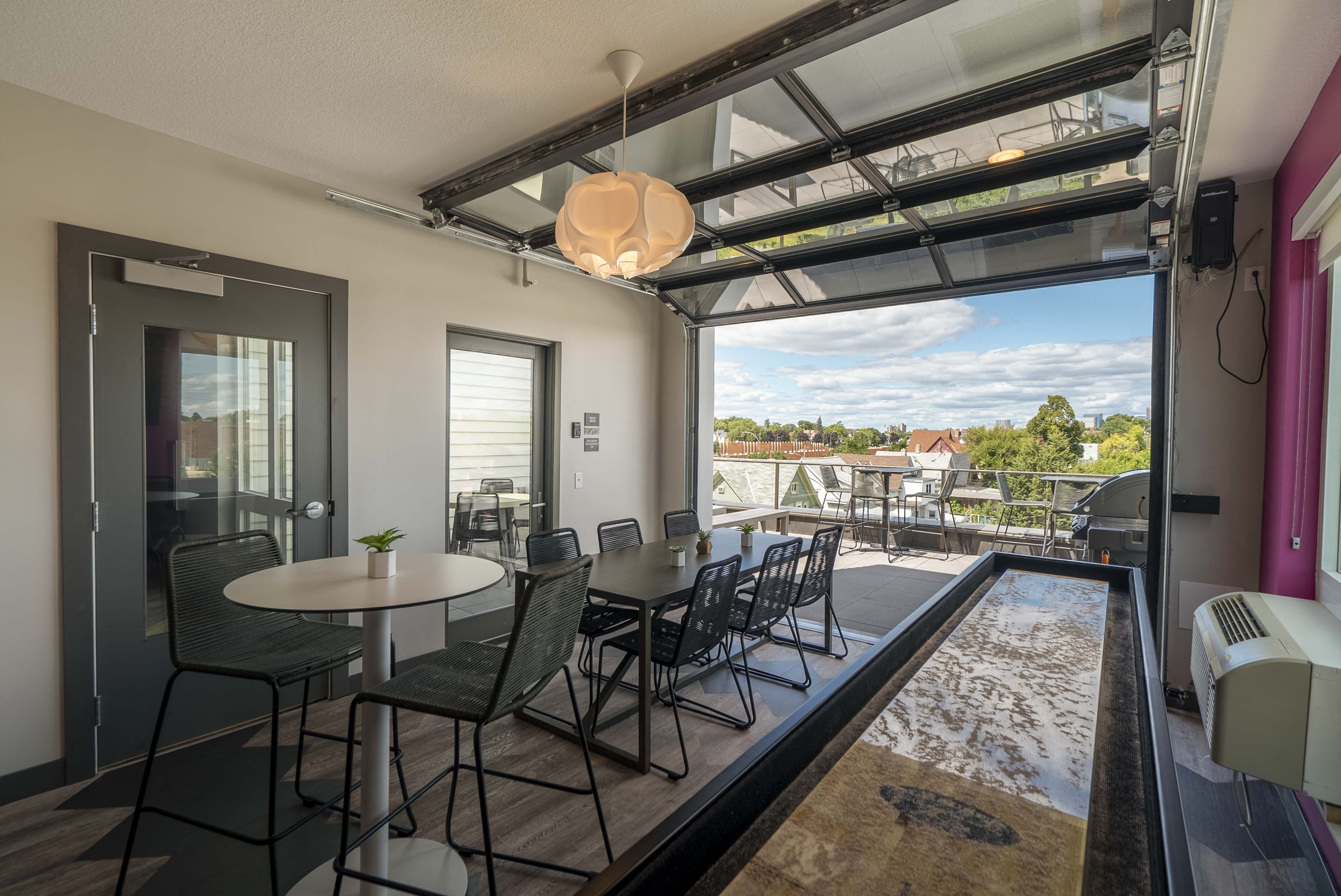 Rooftop community room at The Central apartments near downtown Minneapolis MN 55408