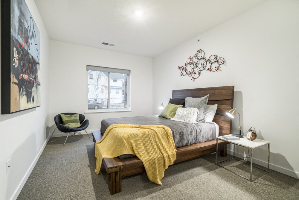 Interiors-1 bedroom apartment for rent with natural lighting at The Conrad near UNMC OMaha NE