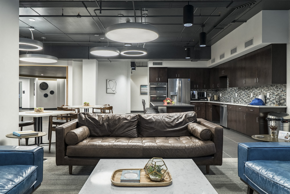 The Conrad apartments' clubhouse lounge-Blackstone District Omaha NE