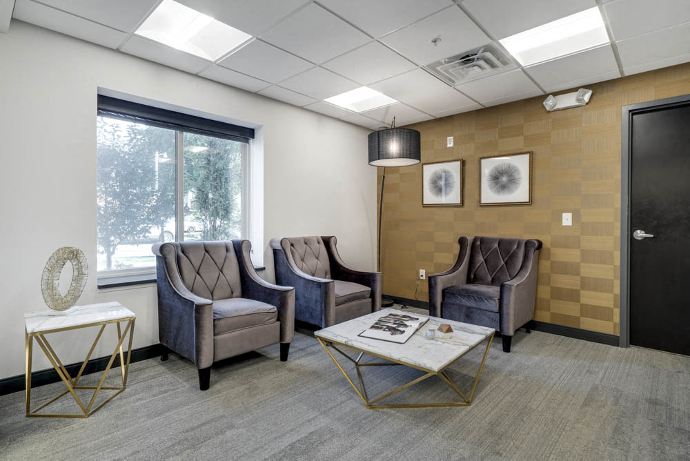 Leasing lounge at The Conrad near UNMC in the Blackstone District Omaha NE 68105