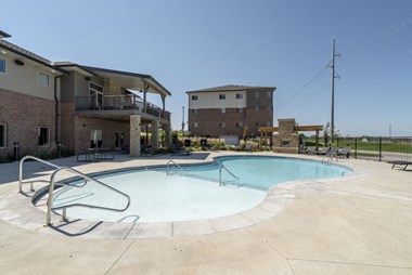 Resort-style pool at The Flats at 84 in southeast Lincoln NE 68516
