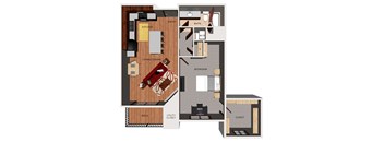 One bedroom apartment floor plan