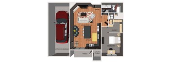 One bedroom apartment floor plan