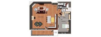 One bedroom apartment floor plan