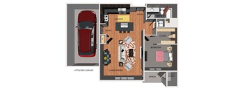 One bedroom apartment floor plan