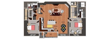 Two bedroom apartment floor plan