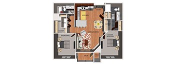 Two bedroom apartment floor plan