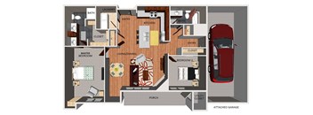 Two bedroom apartment floor plan