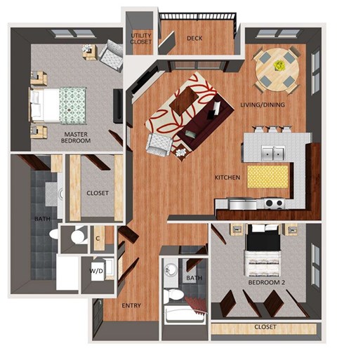 layout of a two bedroom apartment
