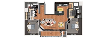 Two bedroom apartment floor plan