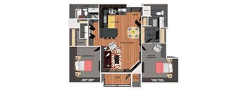 Two bedroom apartment floor plan