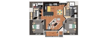 Two bedroom apartment floor plan