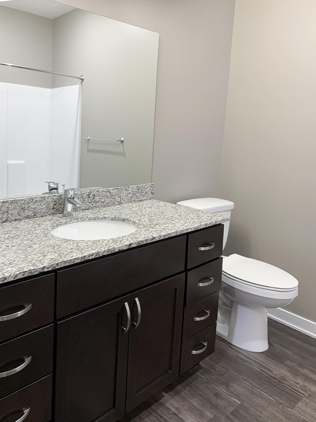 Small bedroom in the Plum studio apartment at the flats at shadow creek