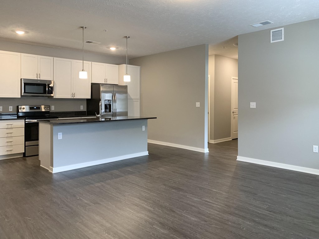 Dining area with kitchen nearby The Flats at Shadow Creek in Lincoln Nebraska