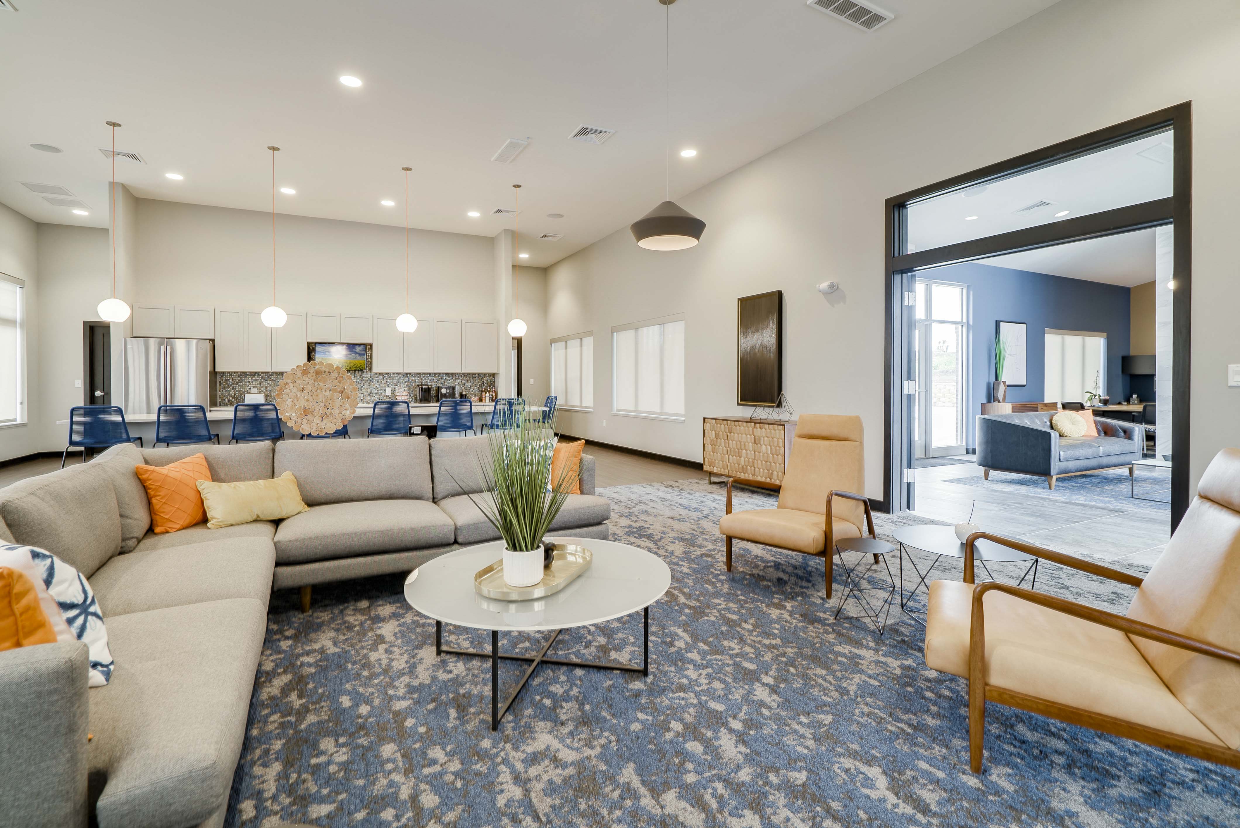 modern clubhouse at The Flats at Shadow Creek new luxury apartments in east Lincoln NE 68520