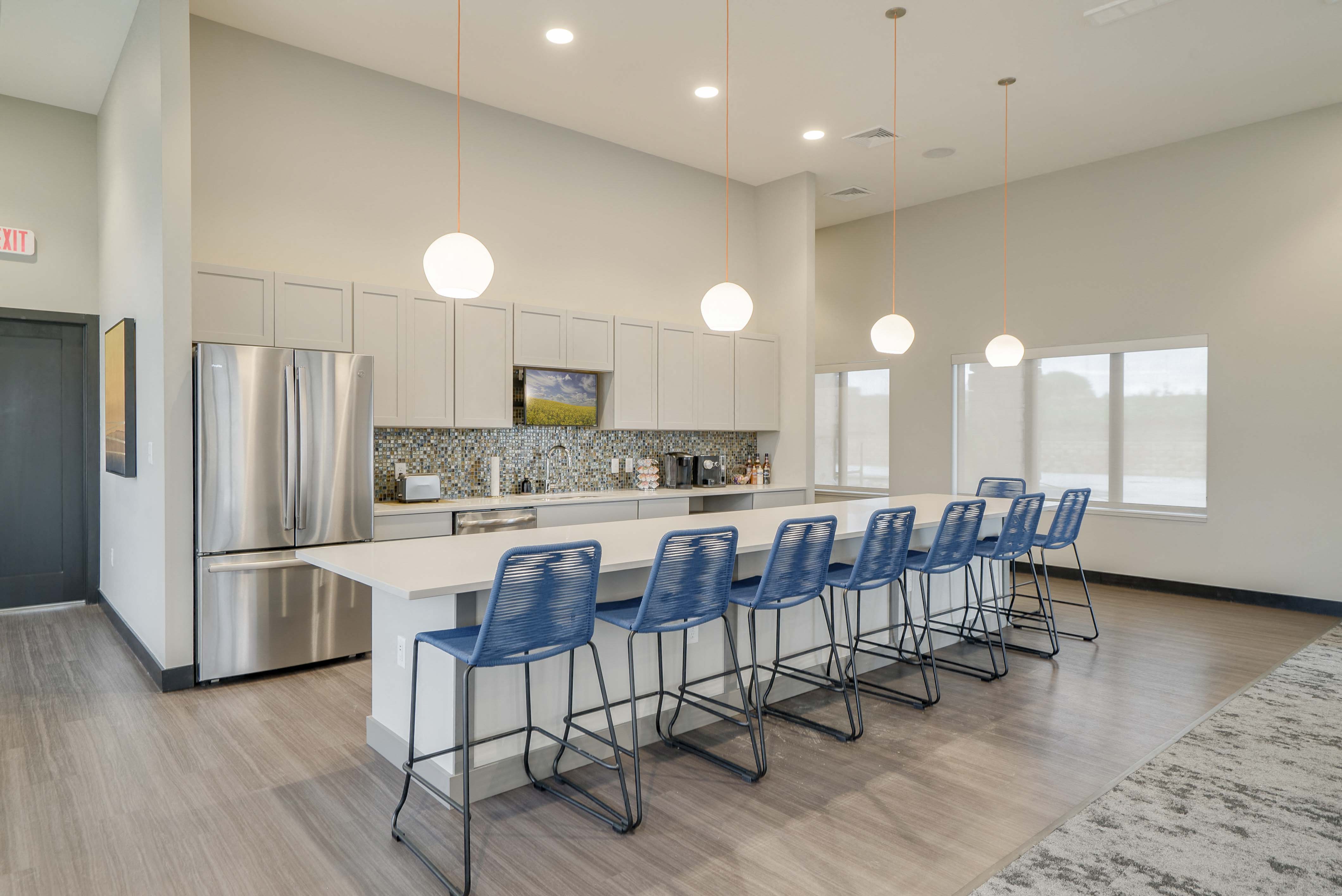 modern clubhouse at The Flats at Shadow Creek new luxury apartments in east Lincoln NE 68520