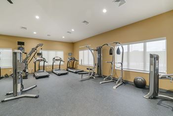 Fitness center with great equipment at The Flats at Shadow Creek new luxury apartments in east Lincoln NE 68520