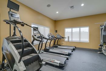 Fitness center at The Flats at Shadow Creek new luxury apartments in east Lincoln NE 68520