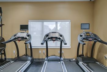 Spacious and modern gym and fitness center at The Flats at Shadow Creek new luxury apartments in east Lincoln NE 68520