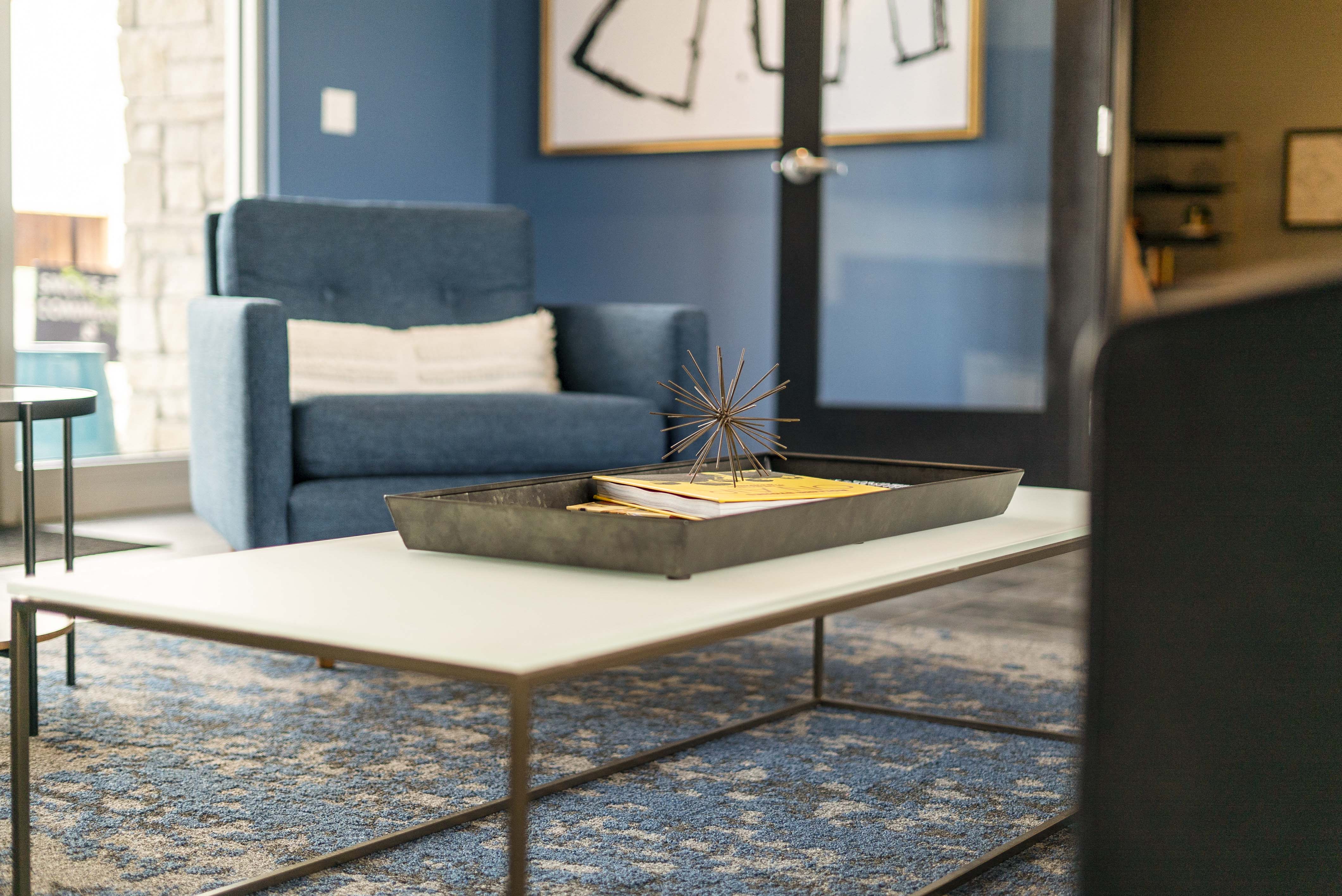 Modern clubhouse at The Flats at Shadow Creek new luxury apartments in east Lincoln NE 68520