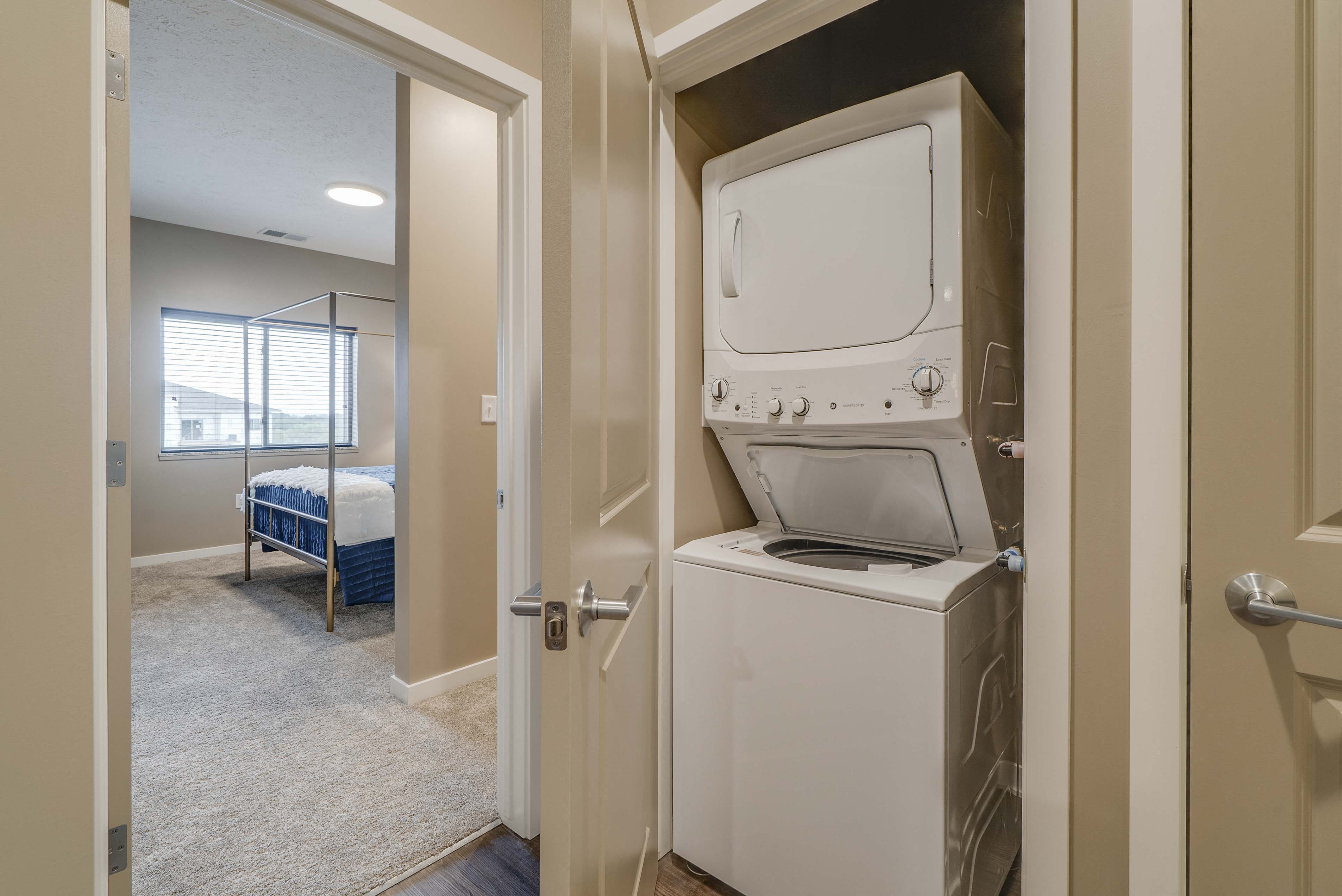 Washer and dryer are included in every floorplan at The Flats at Shadow Creek new luxury apartments in east Lincoln NE 68520