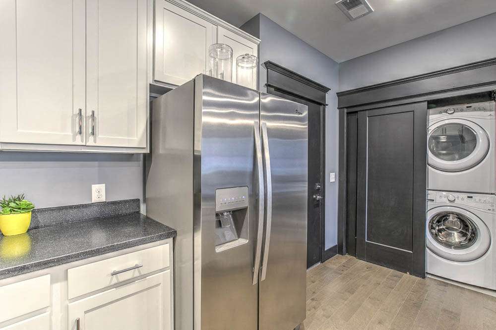 Side by side stainless steel refrigerator at The Helen