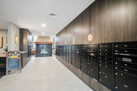 The resident mailboxes next to the front leasing office