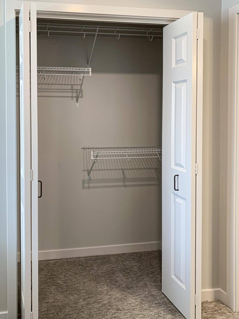 a walk in closet at the knock apartments in lincoln ne