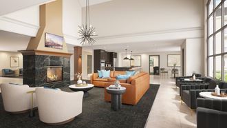 a rendering of the clubhouse at the knock apartments