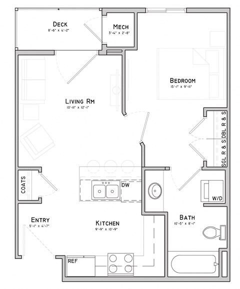 a floor plan of a bedroom apartment