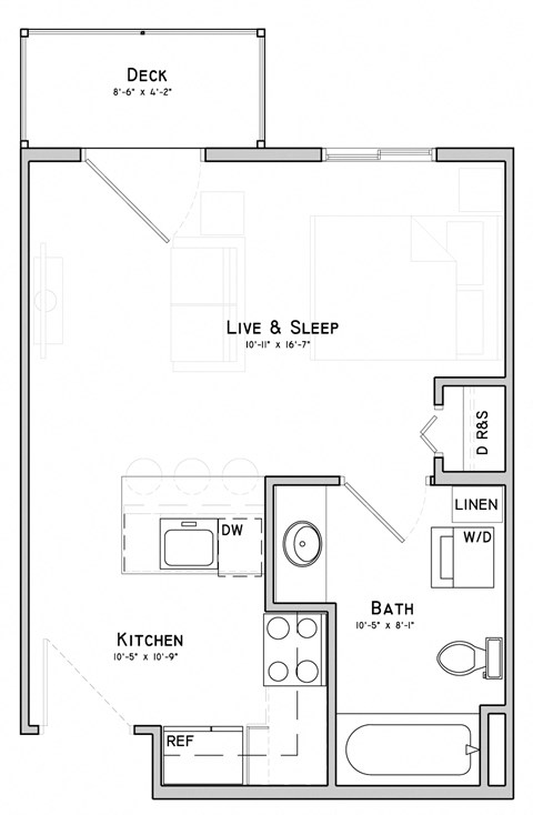 a floor plan of a bedroom apartment