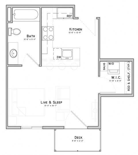 a floor plan of a bedroom apartment