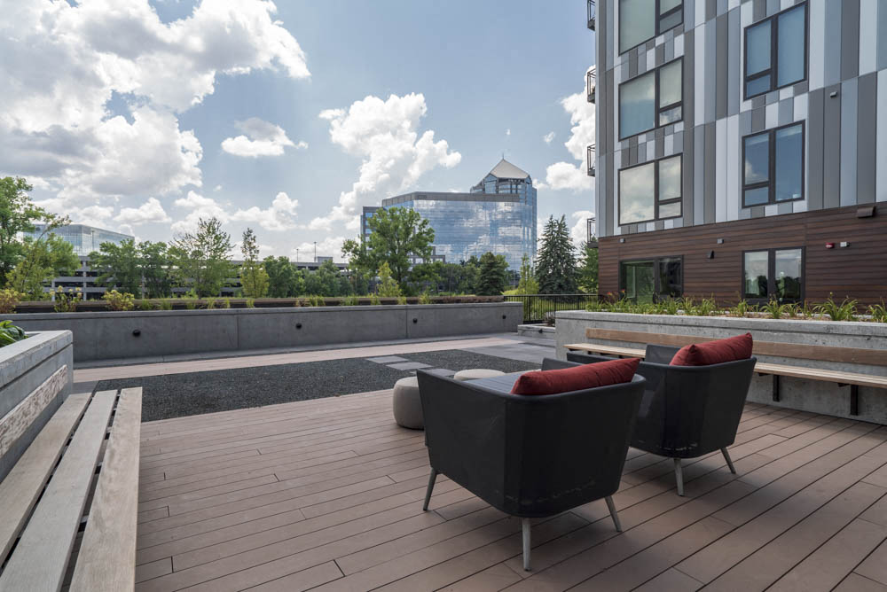 Sitting area with wonderful views of Bloomington.
