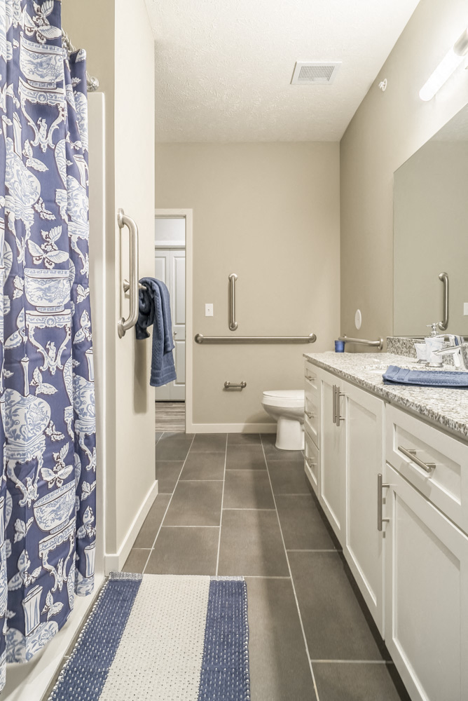 Interiors-1 bedroom master bath with granite countertops