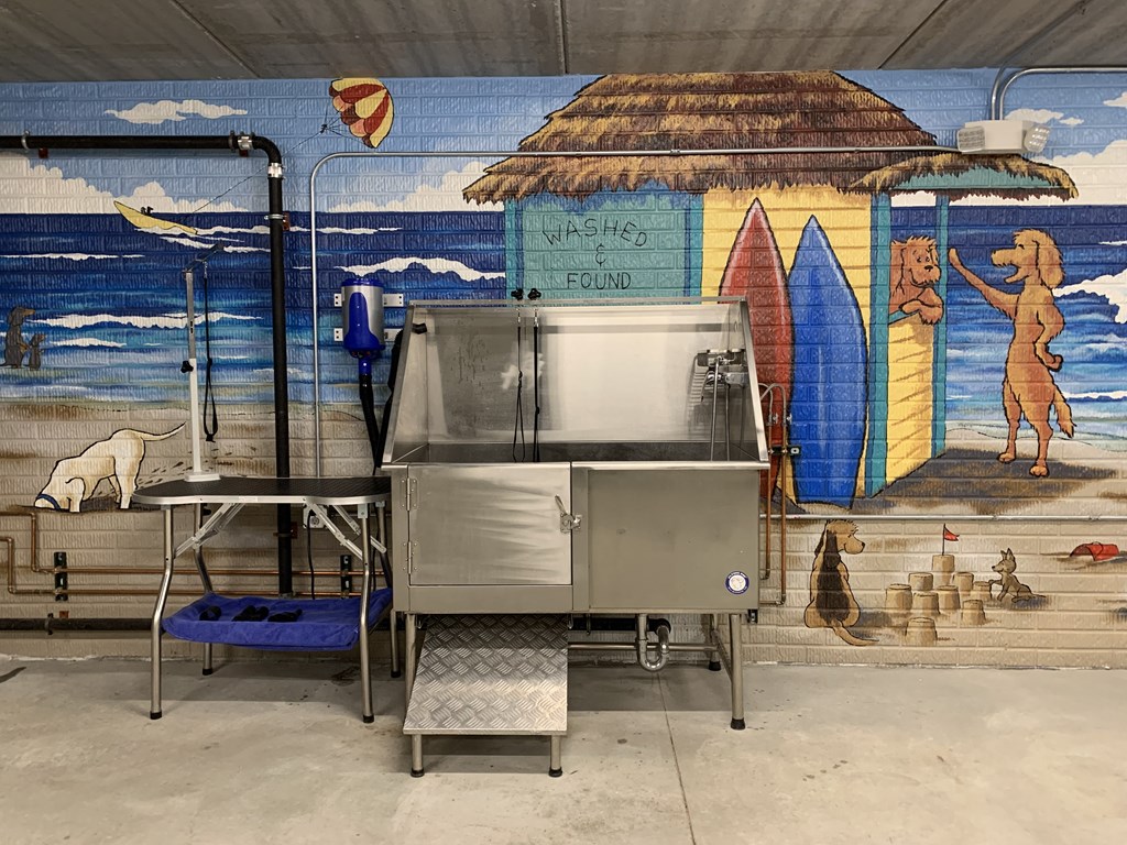 Pet was station with beautiful colorful mural at the villas at falling waters