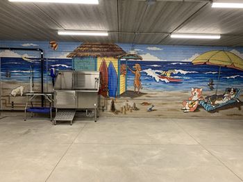 Pet was station with beautiful colorful mural at the villas at falling waters