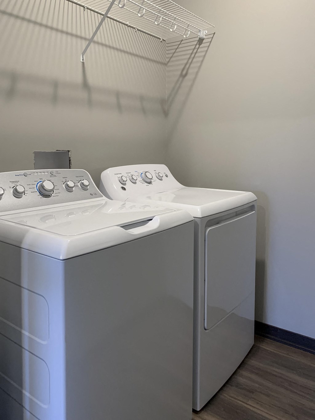 Washer and dryer laundry room at the villas at mahoney park