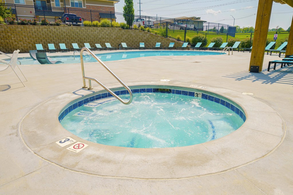 relaxing in-ground hot tub