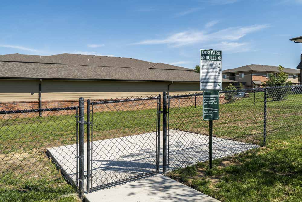 Private dog park at The Villas at Mahoney Park